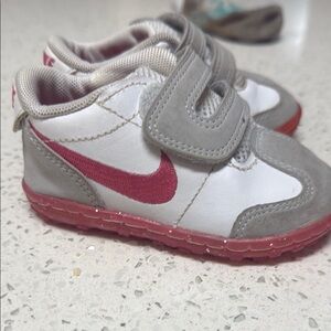 Nike Red and Gray Sneakers with Velcro Strap
